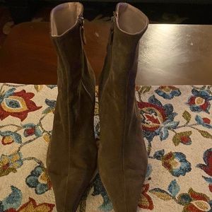 Boden.  Dark Tan Suede Leather Heel Boots